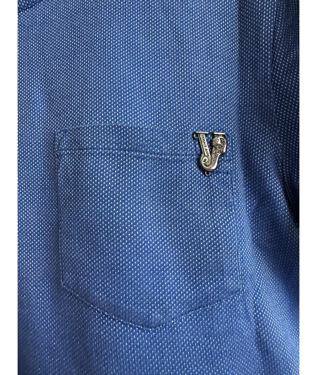 VERSACE JEANS COUTURE Синяя хлопковая футболка, фото 4