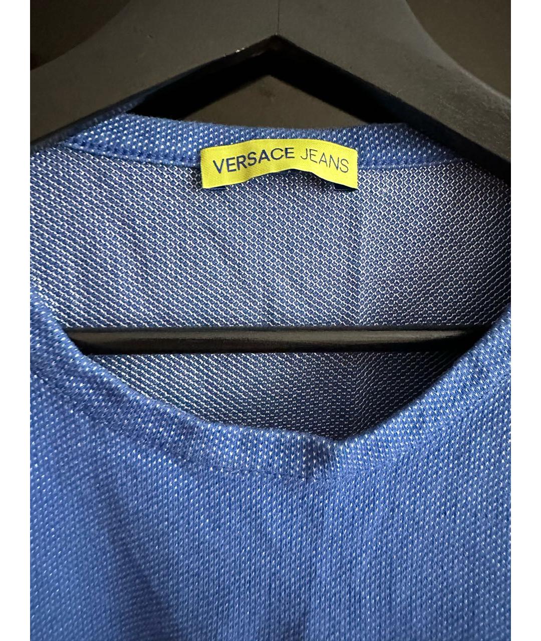 VERSACE JEANS COUTURE Синяя хлопковая футболка, фото 3