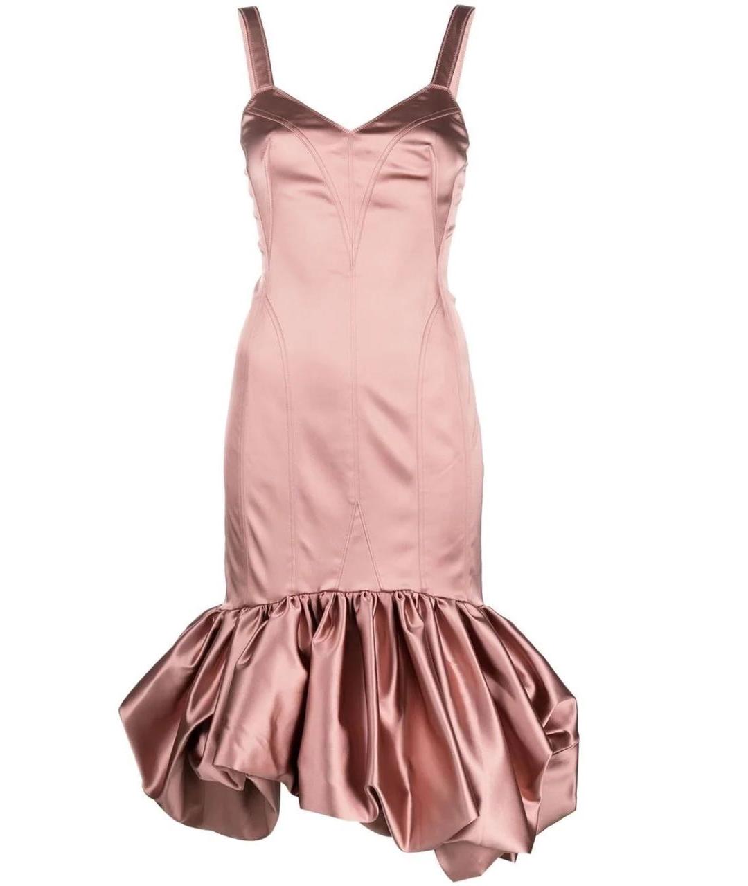 DEL CORE Розовое ацетатное коктейльное платье, фото 1