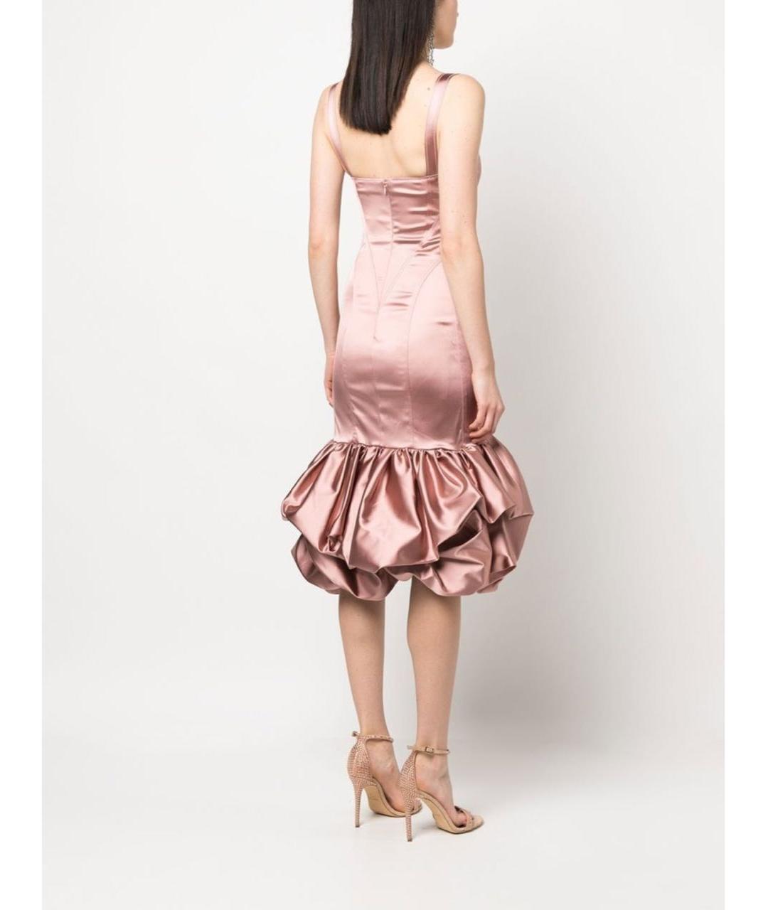 DEL CORE Розовое ацетатное коктейльное платье, фото 7
