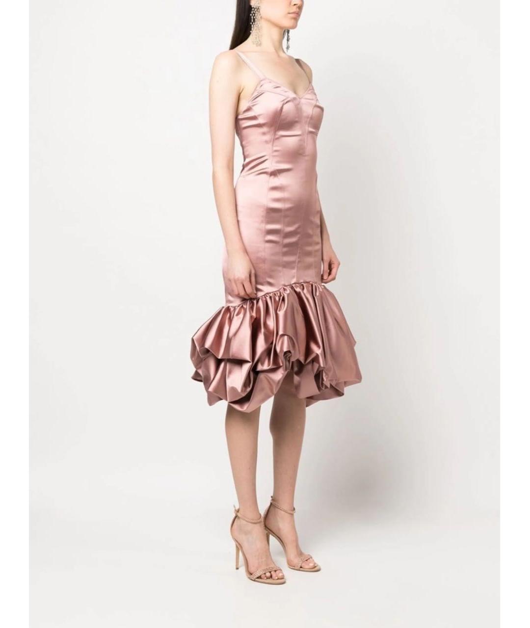 DEL CORE Розовое ацетатное коктейльное платье, фото 6