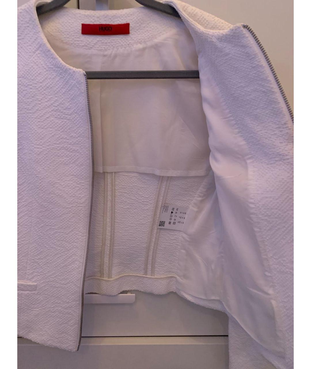 HUGO BOSS Белый хлопковый жакет/пиджак, фото 4