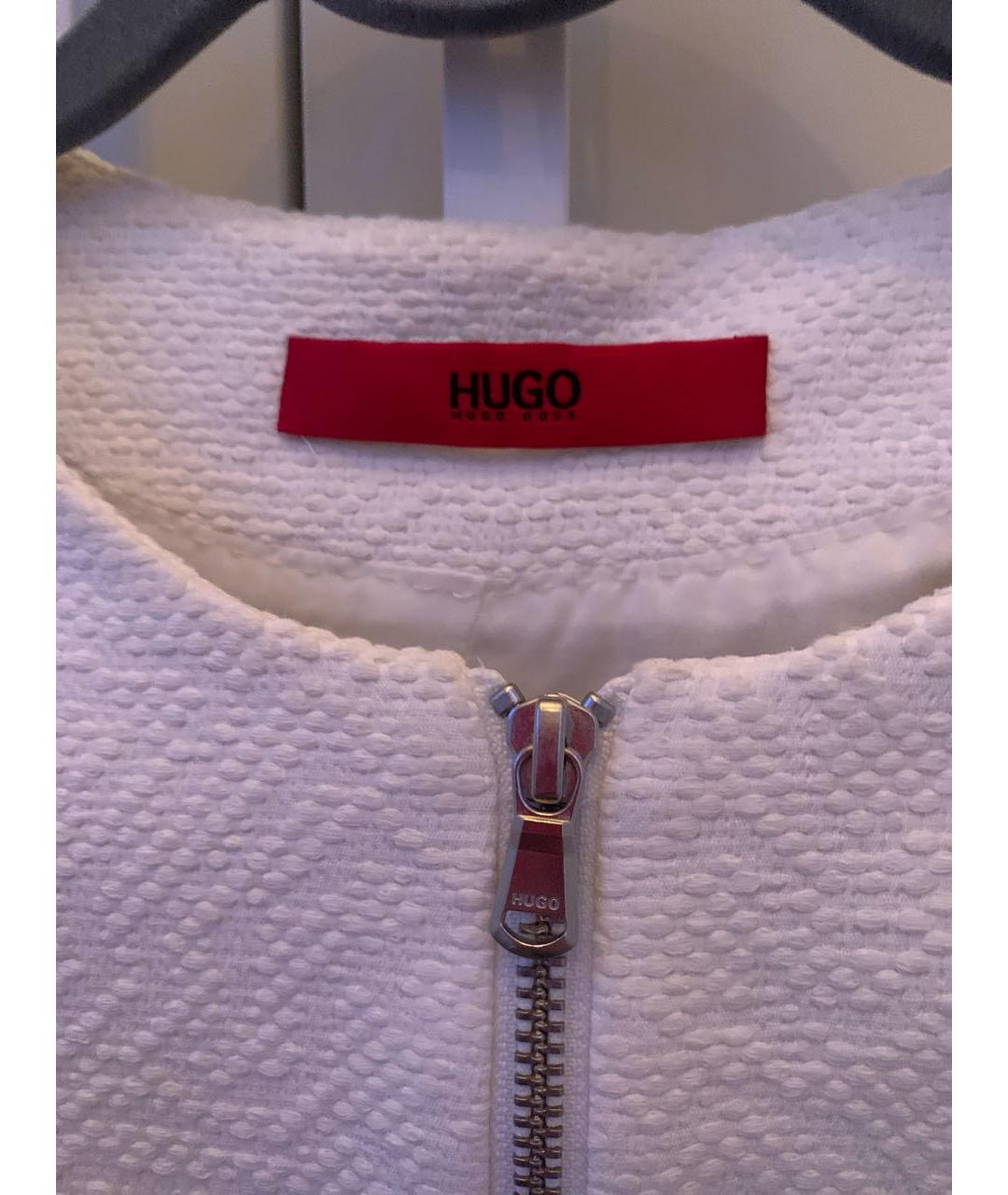 HUGO BOSS Белый хлопковый жакет/пиджак, фото 3
