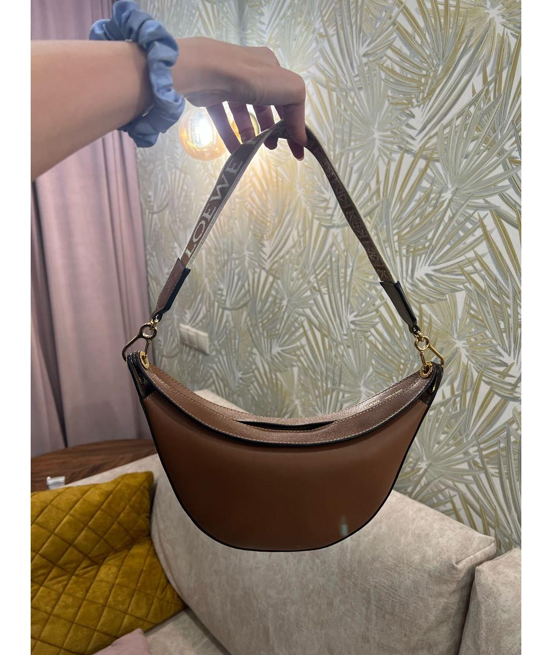 LOEWE Коричневая кожаная сумка через плечо, фото 7