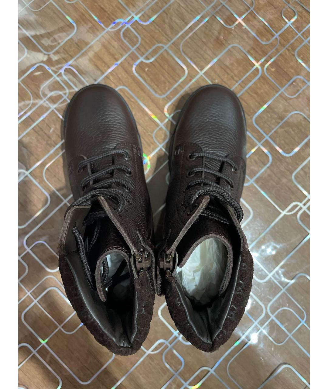GUCCI Коричневые кожаные ботинки, фото 5