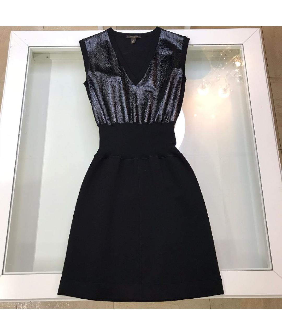 LOUIS VUITTON PRE-OWNED Черное вискозное повседневное платье, фото 10