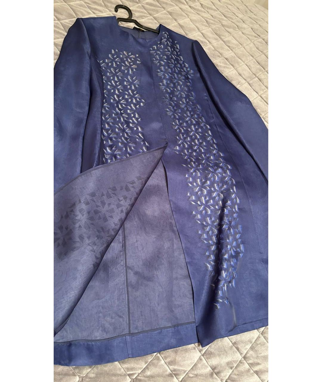 FENDI Темно-синее шелковое пальто, фото 3