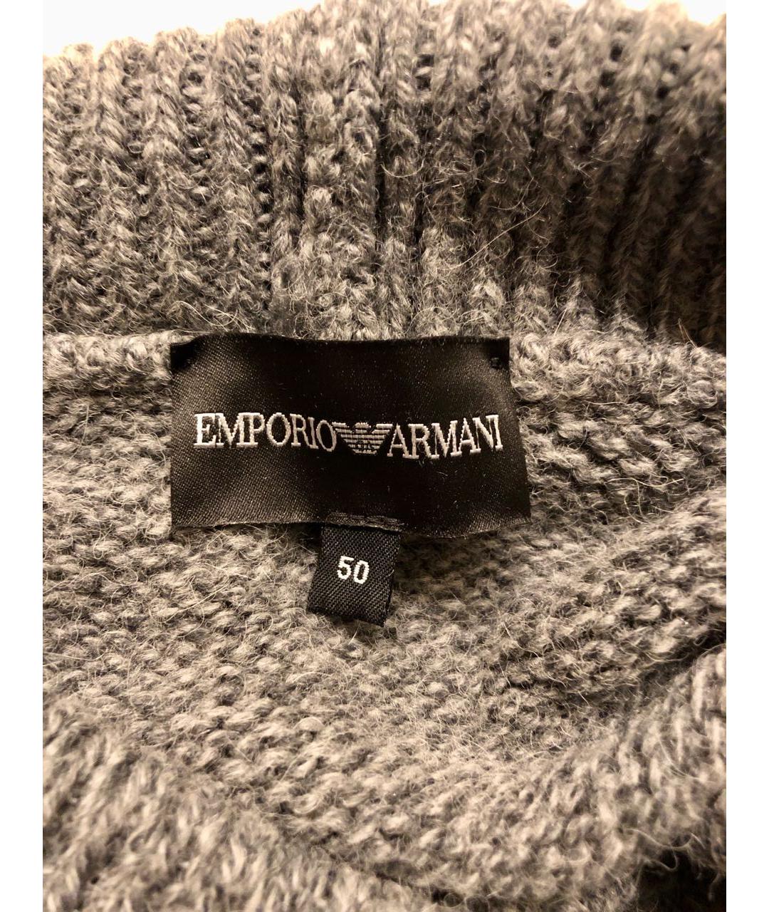 EMPORIO ARMANI Серый шерстяной джемпер / свитер, фото 3