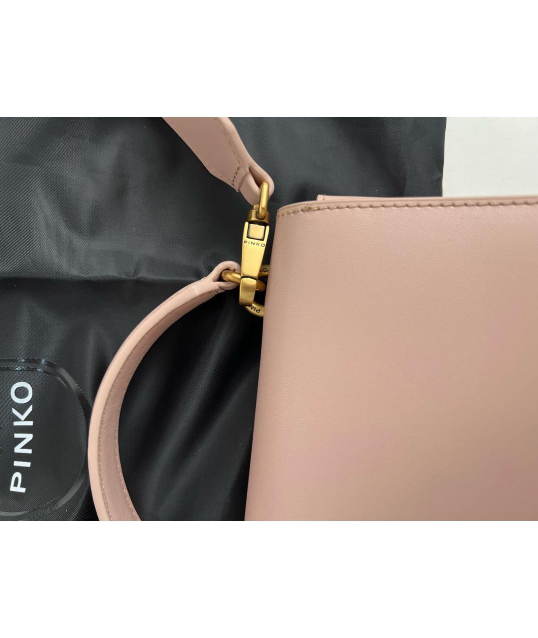 PINKO Розовая кожаная сумка через плечо, фото 8