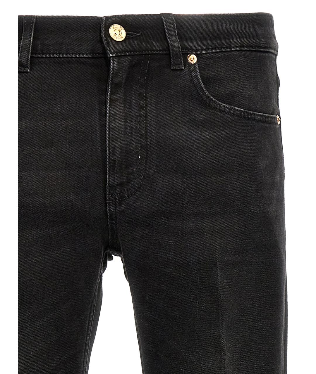 VERSACE Черные хлопковые прямые джинсы, фото 3