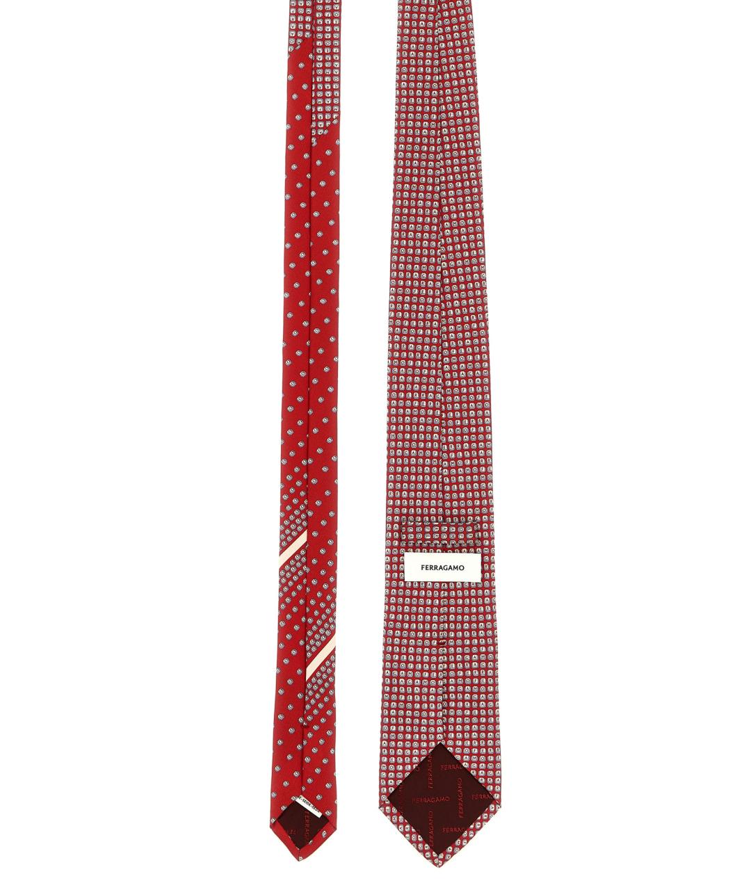 SALVATORE FERRAGAMO Красный шелковый галстук, фото 2