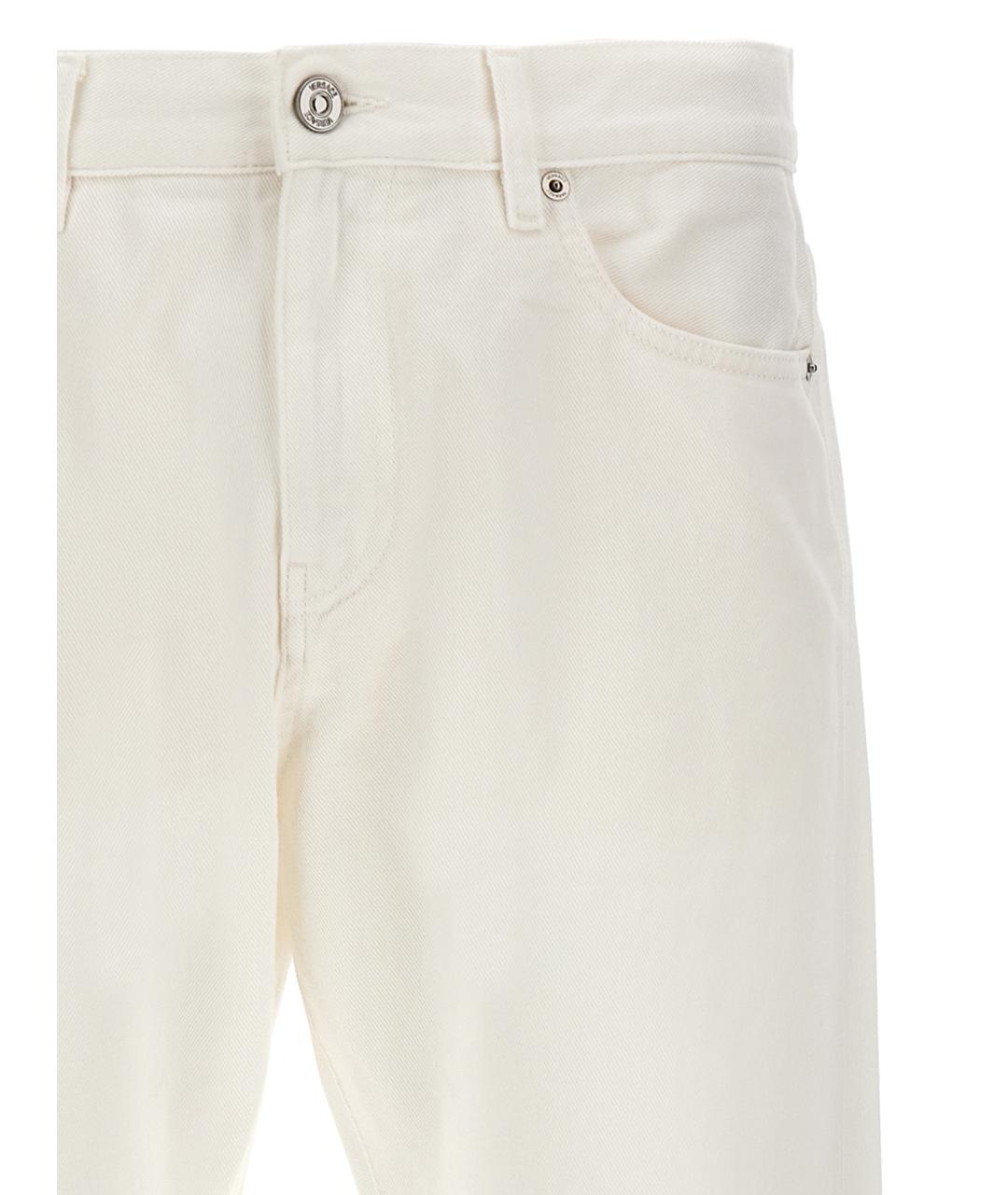 VERSACE Белые хлопковые прямые джинсы, фото 3