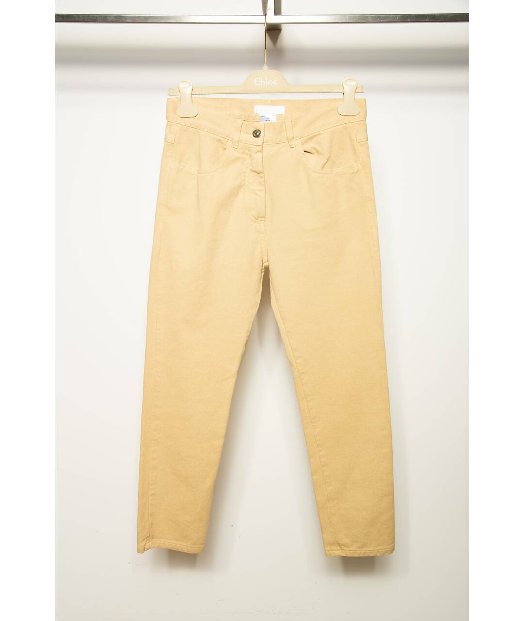 CHLOE Бежевые хлопковые прямые джинсы, фото 8