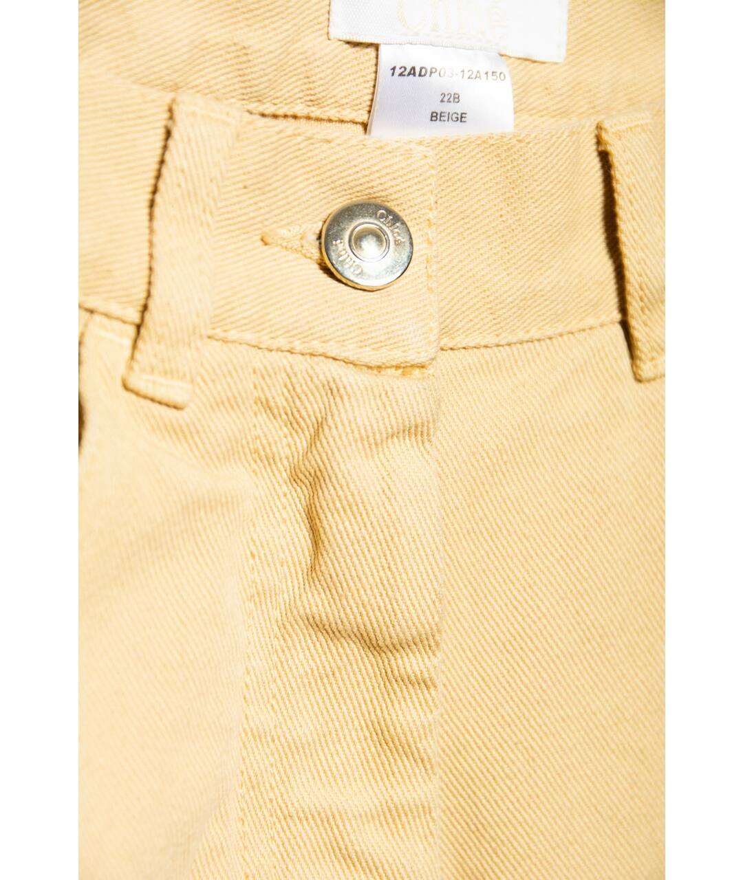 CHLOE Бежевые хлопковые прямые джинсы, фото 5