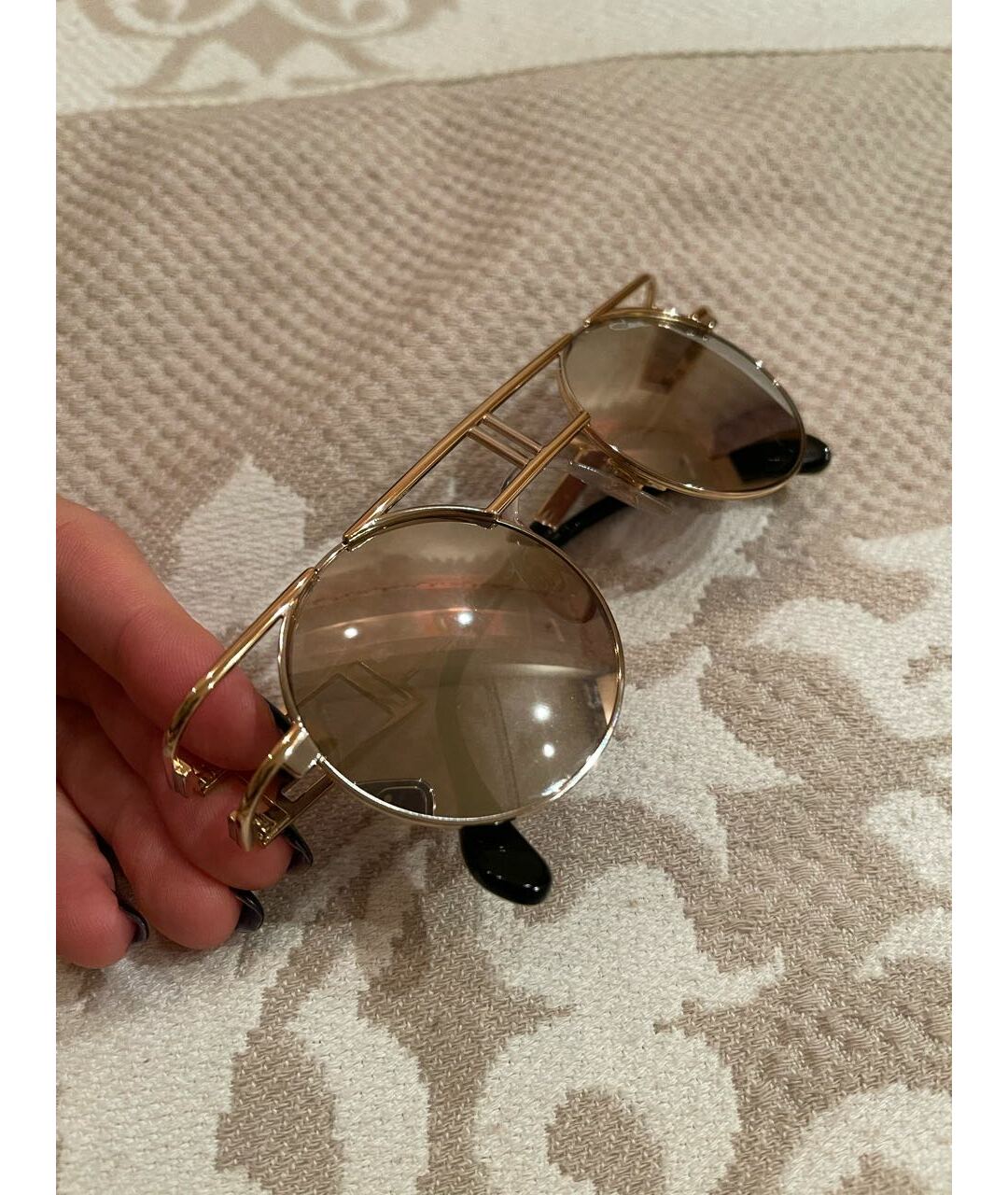CAZAL Золотые металлические солнцезащитные очки, фото 4