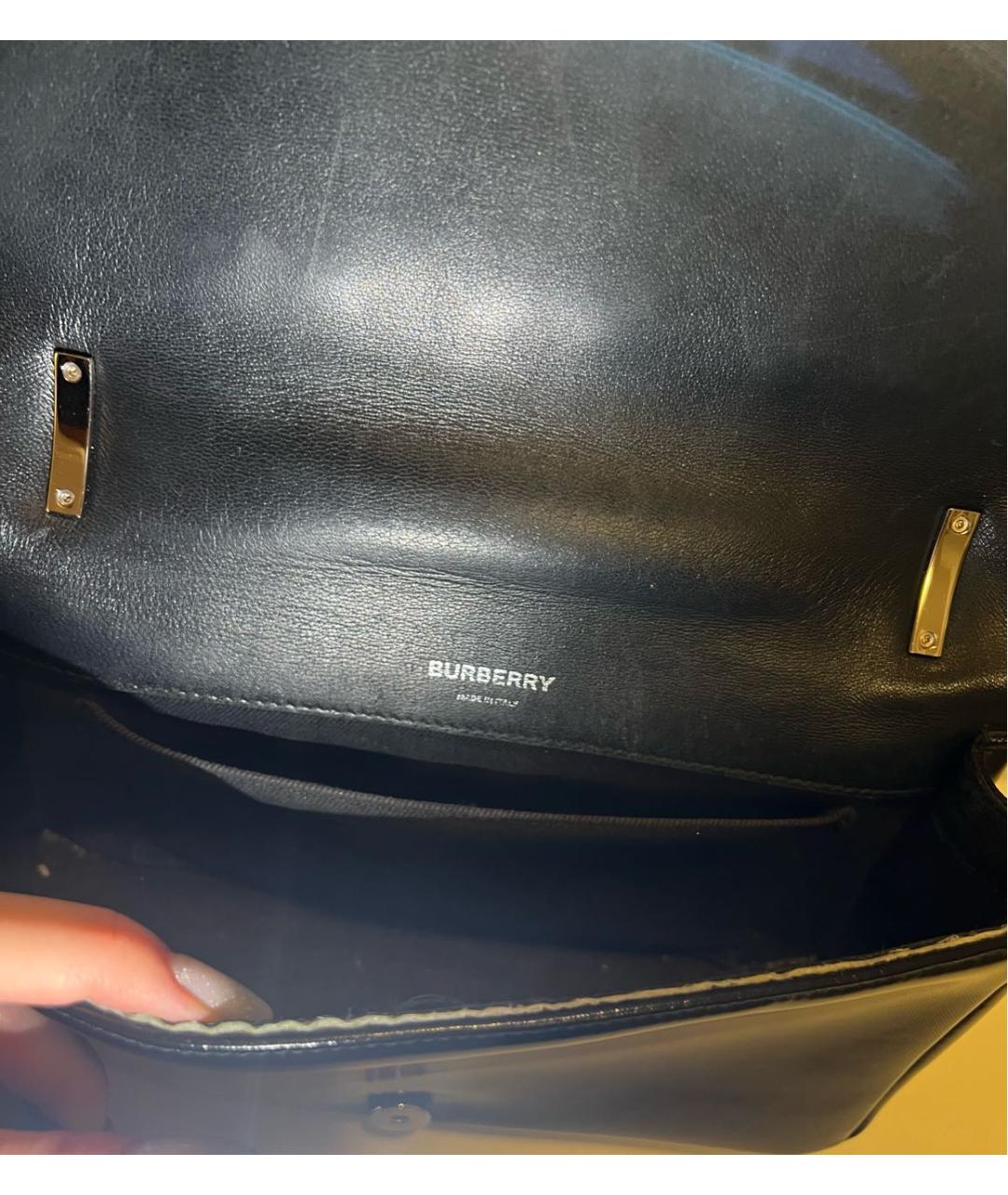 BURBERRY Черная кожаная сумка через плечо, фото 4