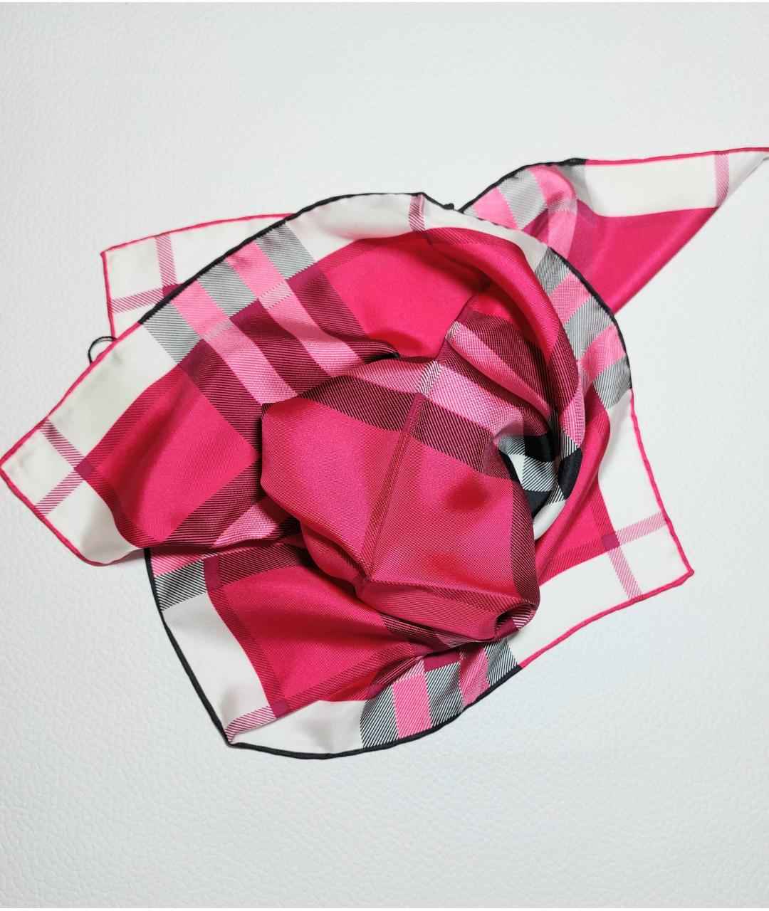 BURBERRY Фуксия шелковый платок, фото 2