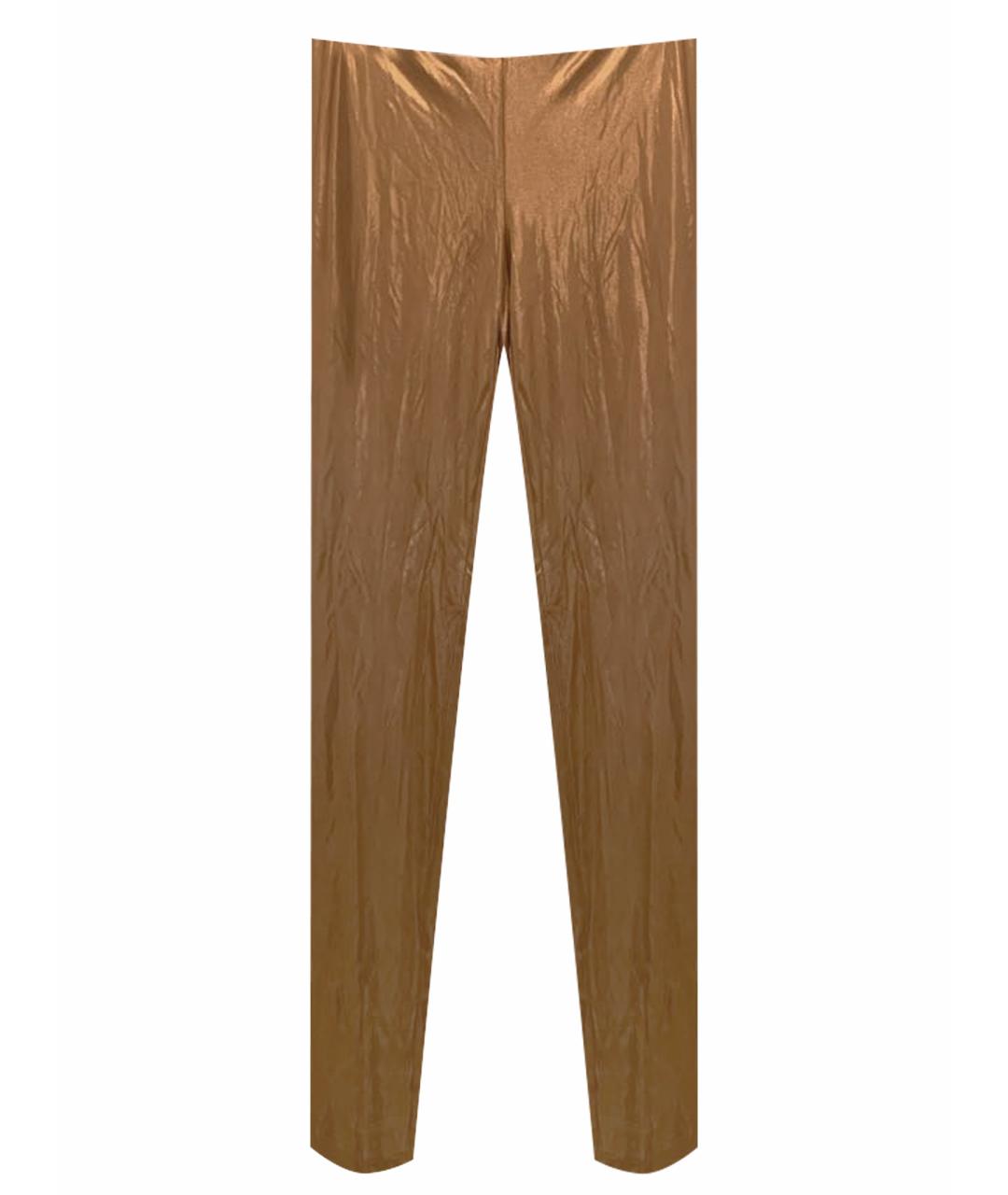 LA PERLA Золотые вискозные прямые брюки, фото 1