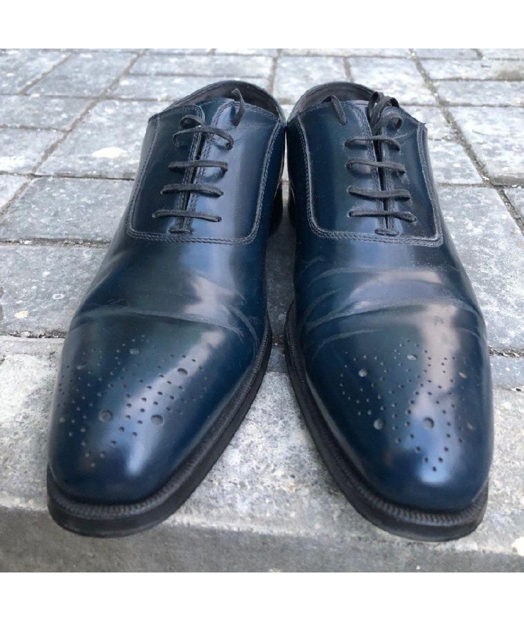 OFFICINE CREATIVE Синие кожаные туфли, фото 6