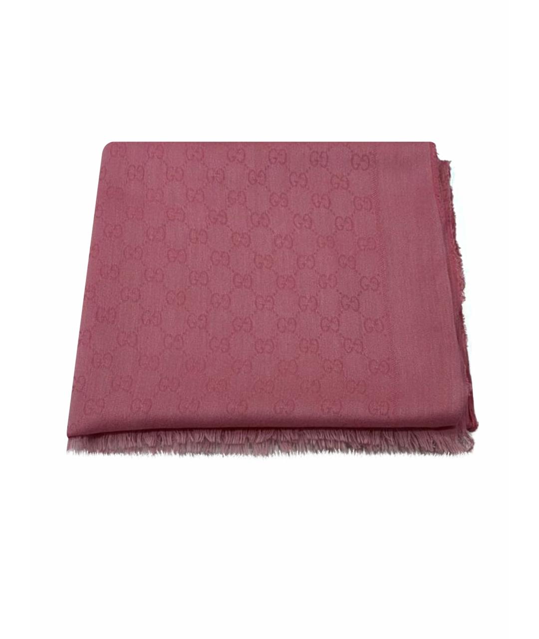 GUCCI Розовый хлопковый шарф, фото 1
