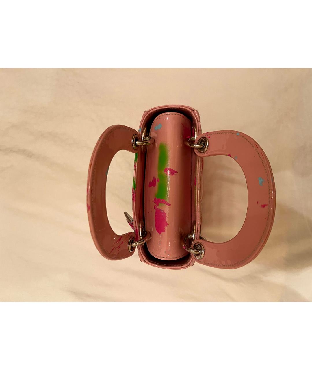 CHRISTIAN DIOR PRE-OWNED Розовая сумка с короткими ручками из лакированной кожи, фото 4