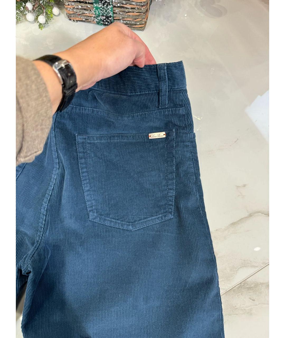 LORO PIANA Синие кашемировые брюки чинос, фото 4