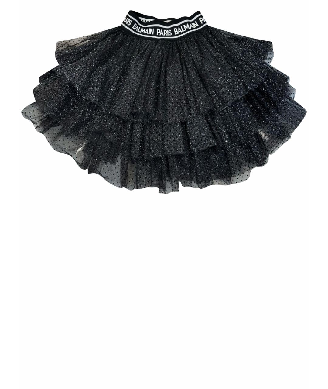 BALMAIN KIDS Черная синтетическая юбка, фото 1