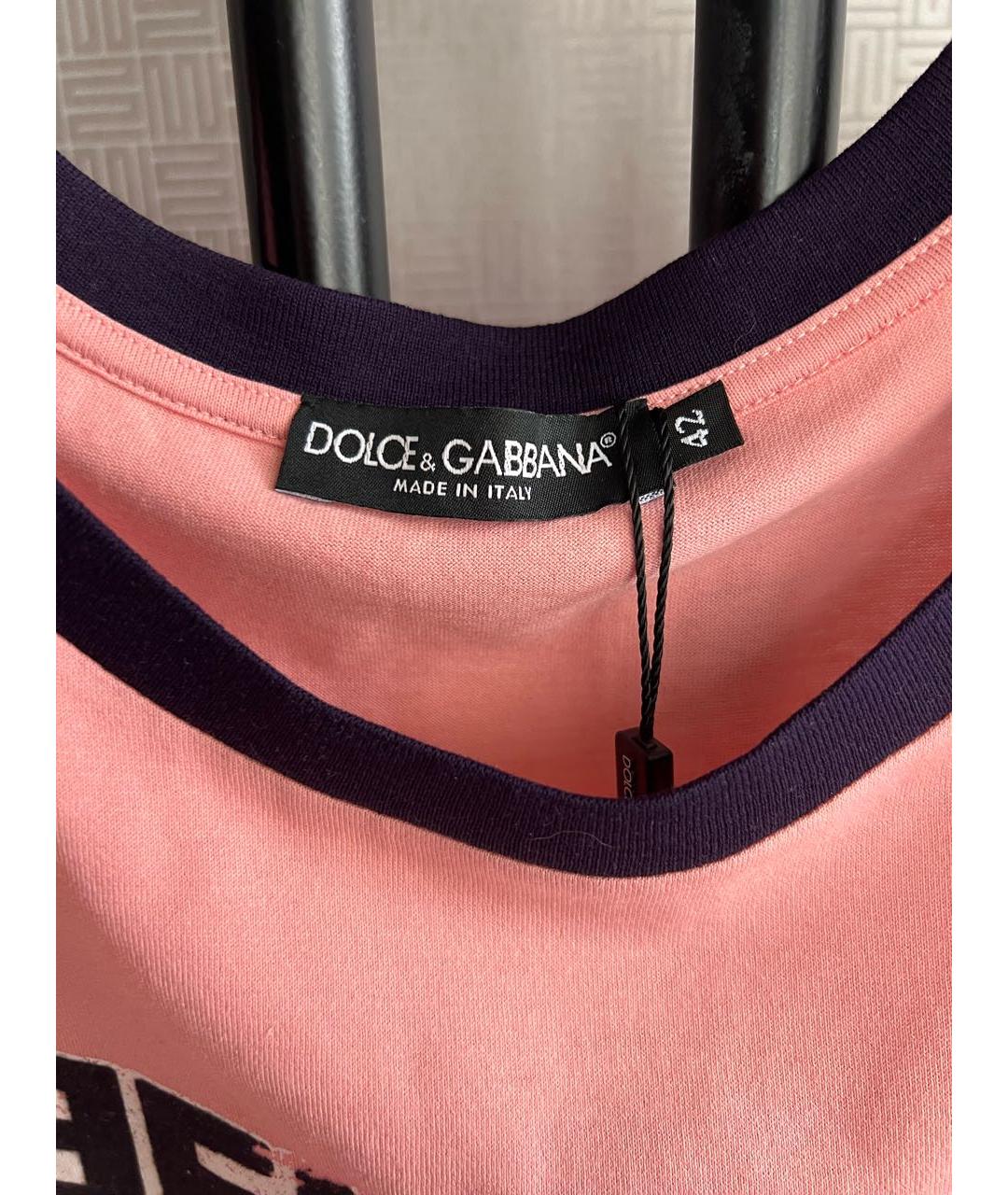 DOLCE&GABBANA Коралловая хлопковая майка, фото 3