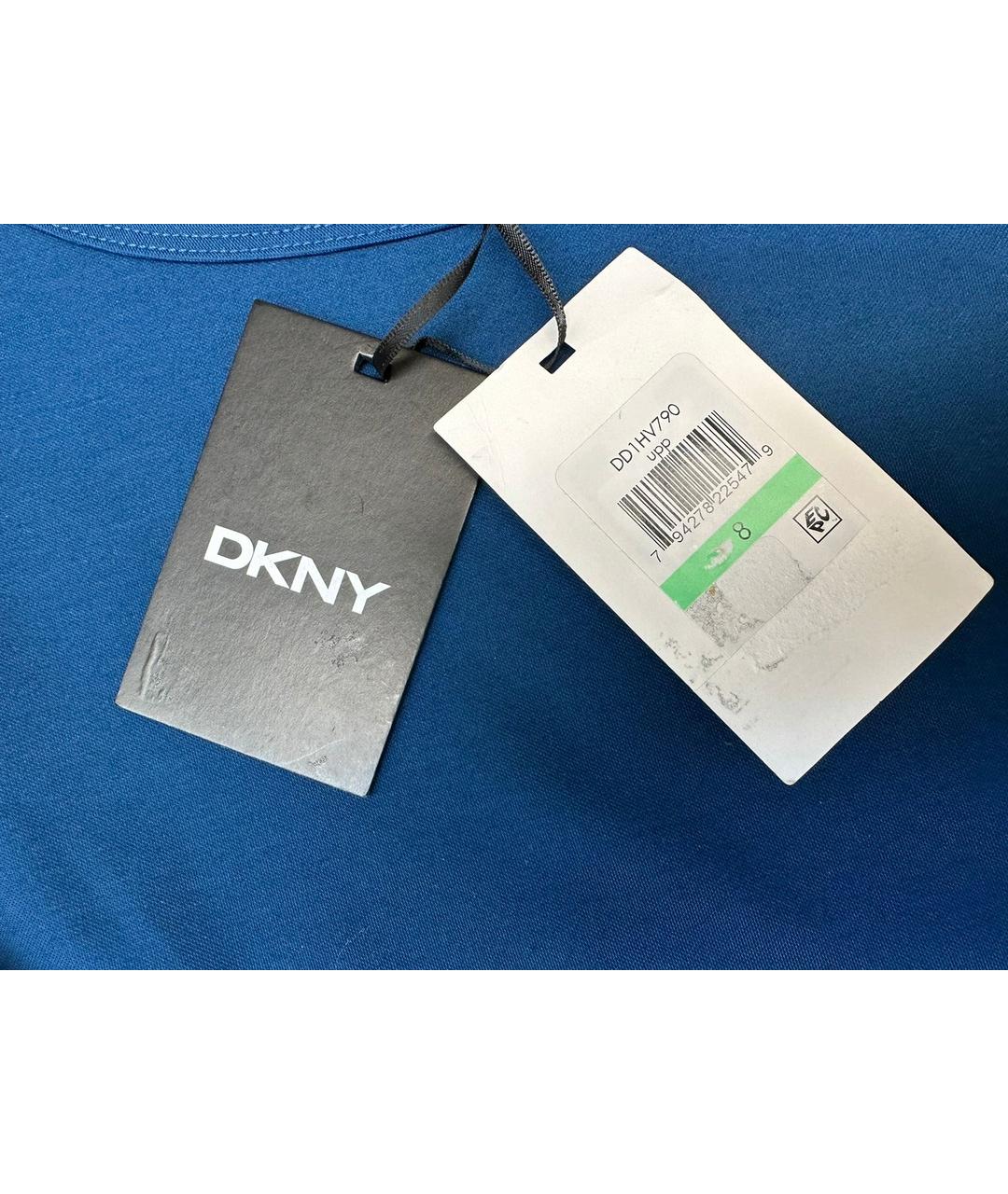 DKNY Синее вискозное повседневное платье, фото 5