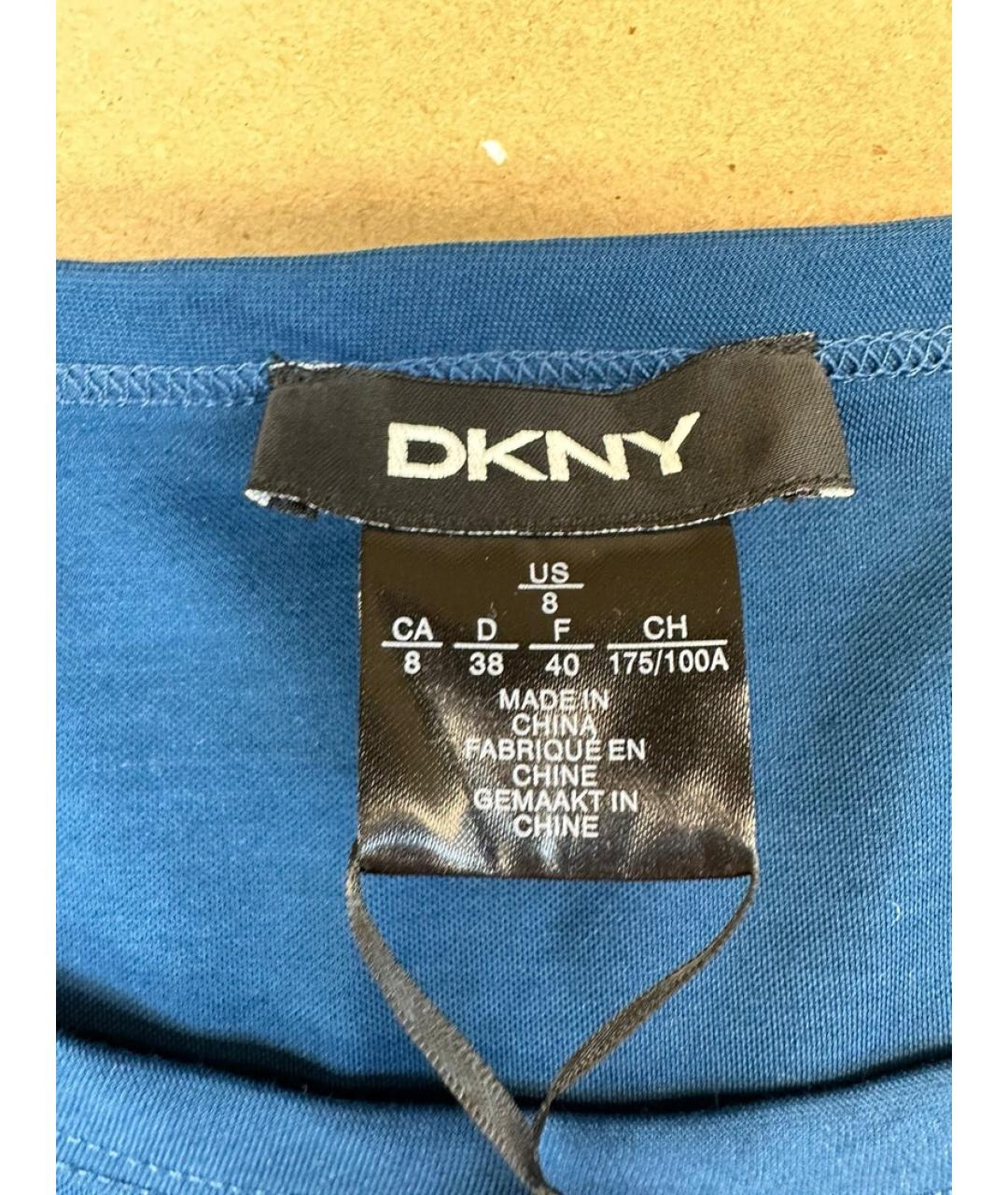 DKNY Синее вискозное повседневное платье, фото 3