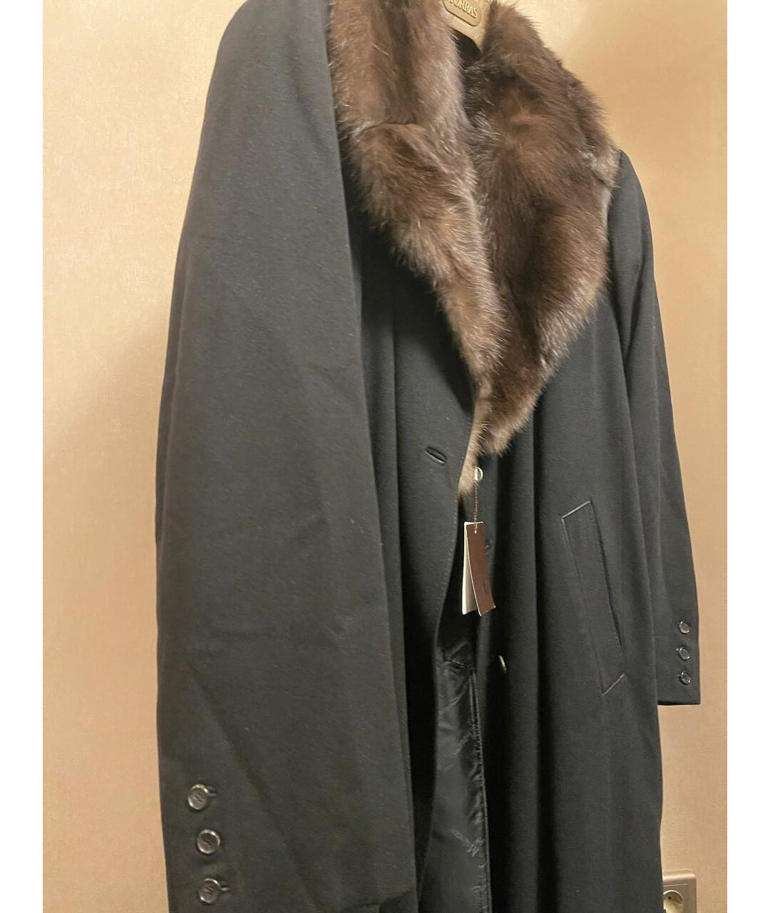 MASSIMO SFORZA Черное кашемировое пальто, фото 6
