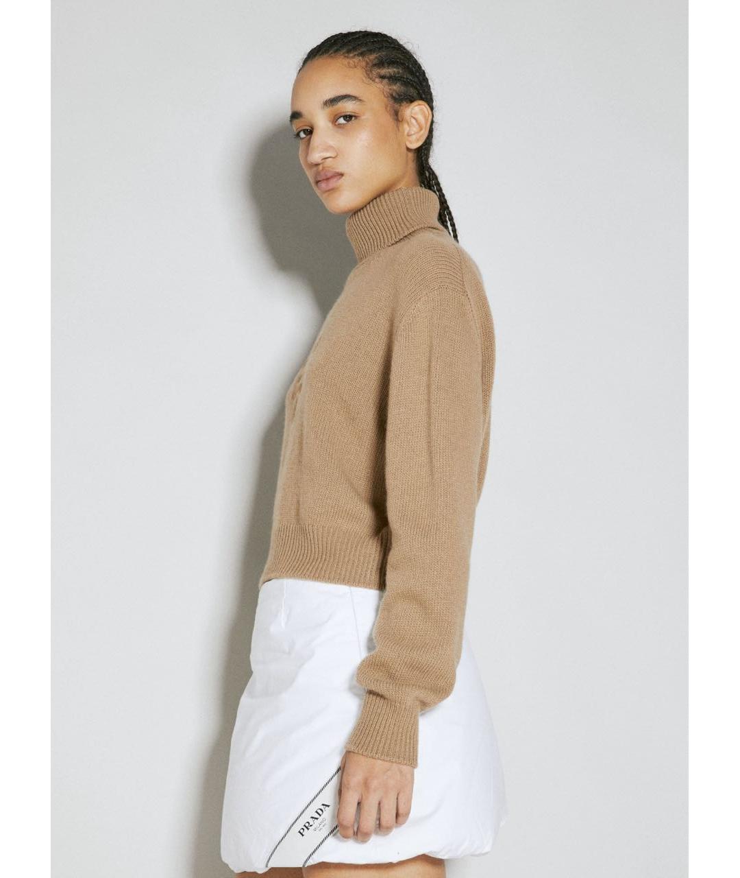 PRADA Коричневый шерстяной джемпер / свитер, фото 5