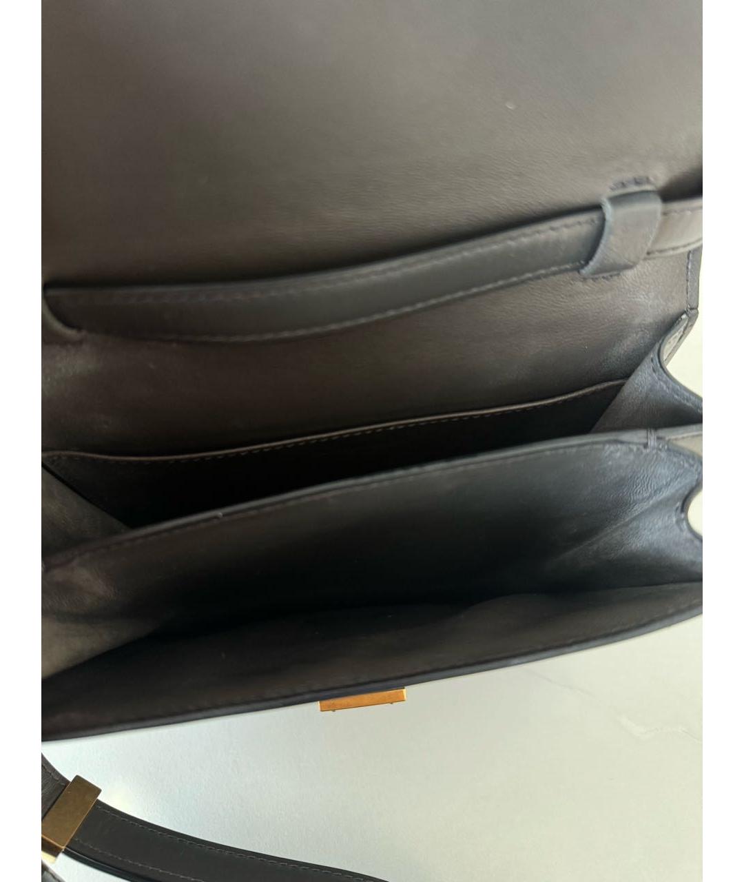 CELINE PRE-OWNED Антрацитовая кожаная сумка через плечо, фото 4