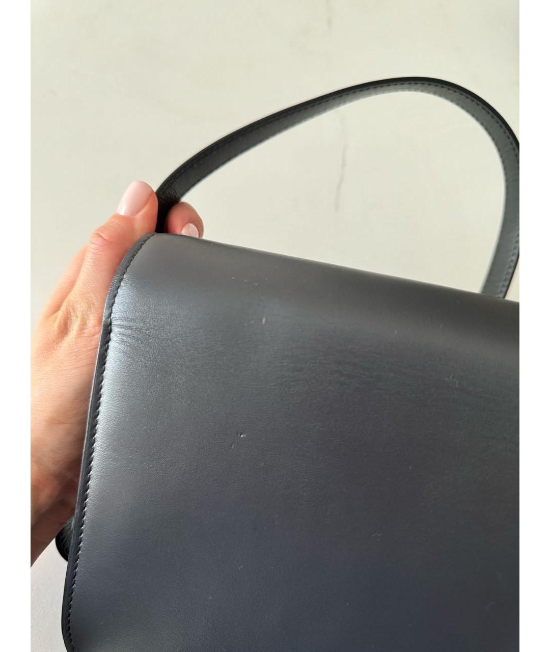 CELINE PRE-OWNED Антрацитовая кожаная сумка через плечо, фото 5