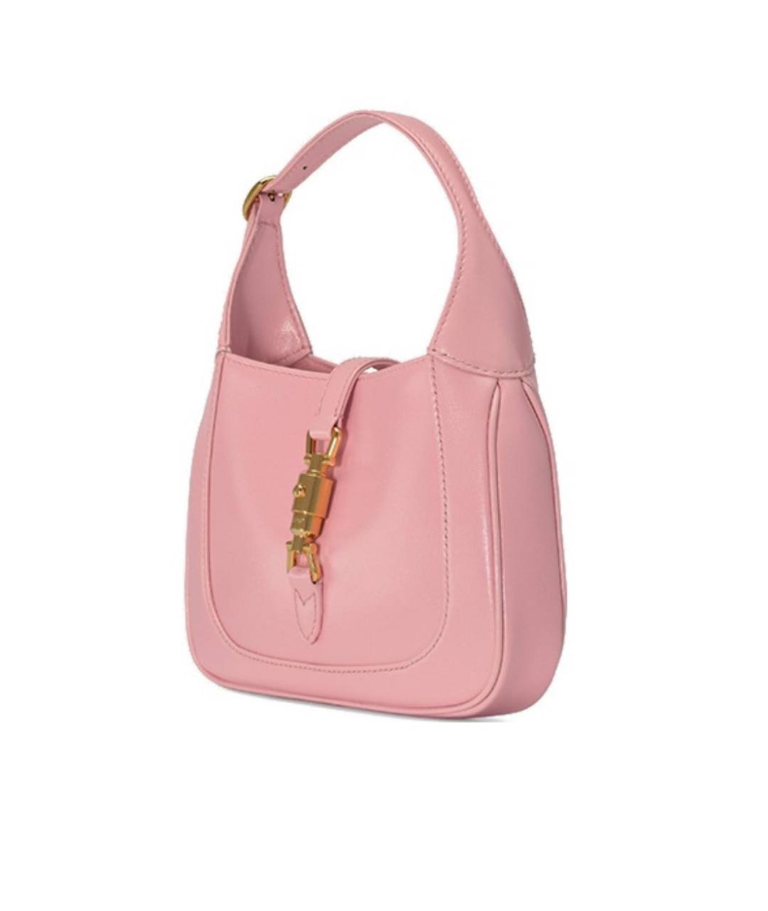 GUCCI Розовая кожаная сумка с короткими ручками, фото 2