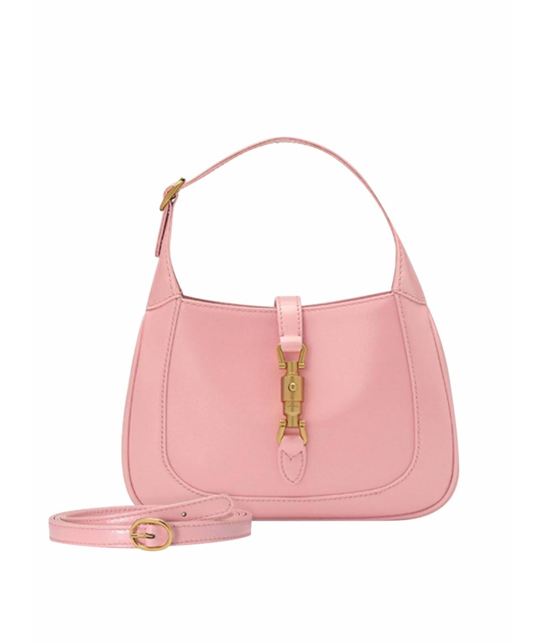 GUCCI Розовая кожаная сумка с короткими ручками, фото 1