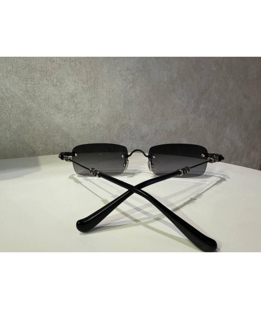 CHROME HEARTS Черные металлические солнцезащитные очки, фото 5