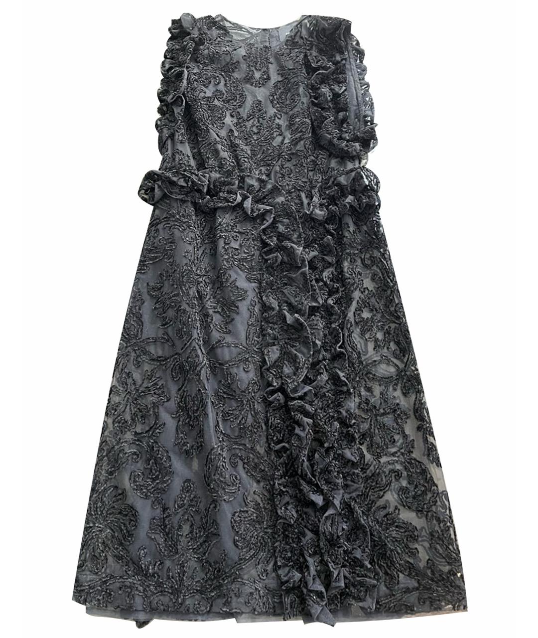 SIMONE ROCHA Черное шелковое коктейльное платье, фото 1