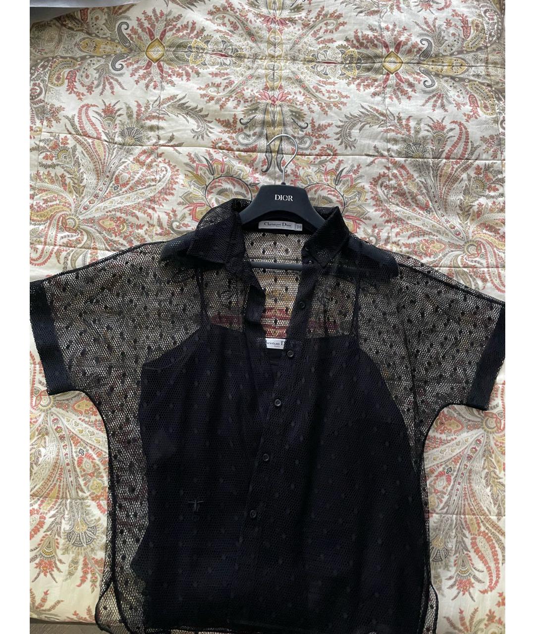 CHRISTIAN DIOR PRE-OWNED Черная шелковая блузы, фото 5