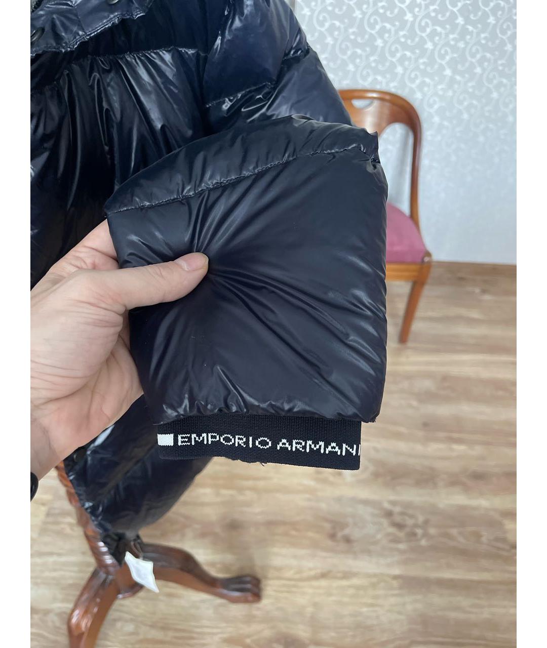 EMPORIO ARMANI Темно-синий полиамидовый пуховик, фото 4