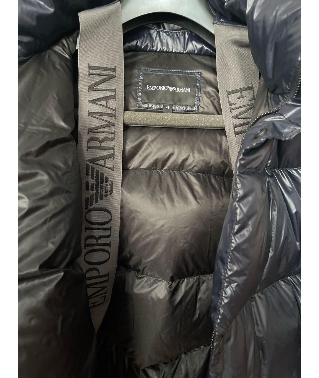 EMPORIO ARMANI Темно-синий полиамидовый пуховик, фото 3