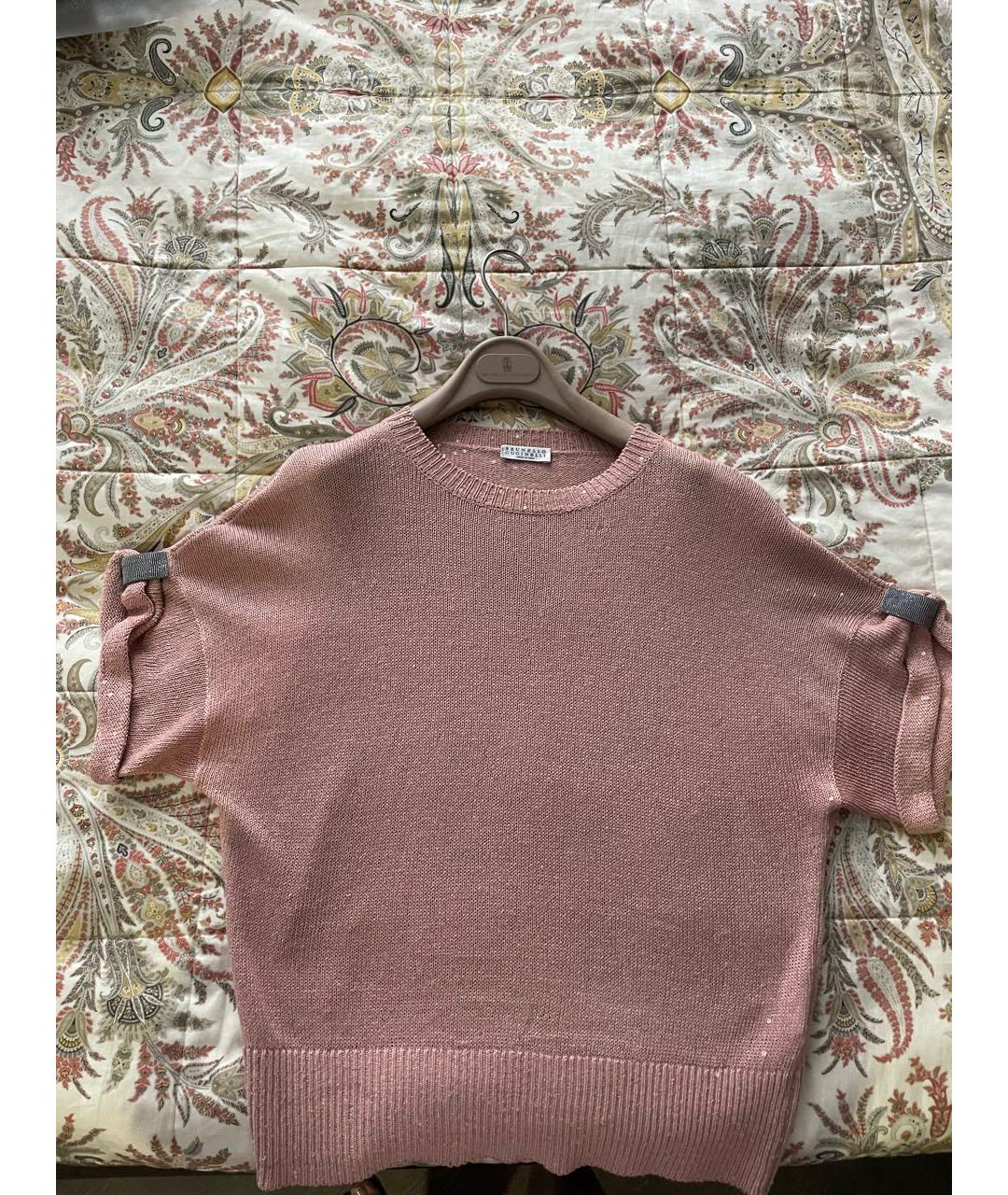 BRUNELLO CUCINELLI Розовый хлопковый джемпер / свитер, фото 2