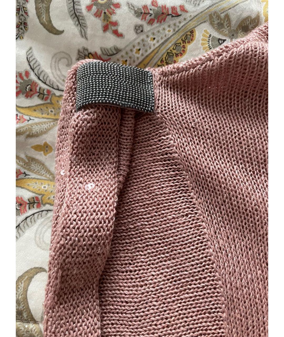 BRUNELLO CUCINELLI Розовый хлопковый джемпер / свитер, фото 4