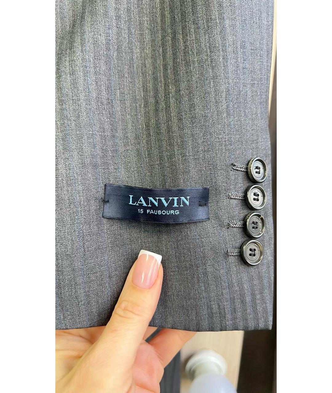 LANVIN Серый классический костюм, фото 5