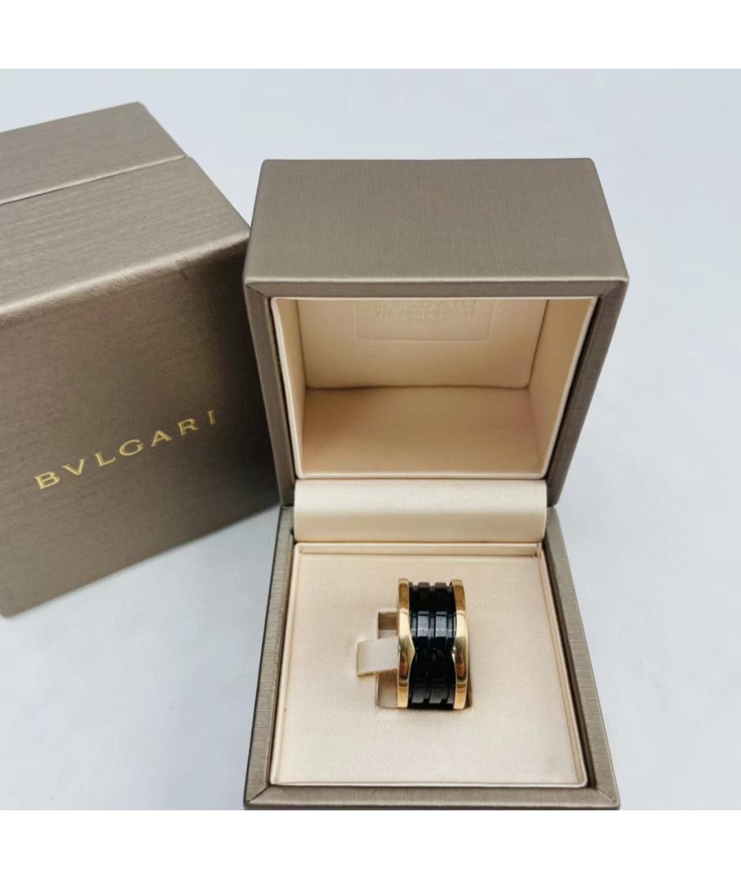 BVLGARI Черное кольцо из розового золота, фото 2