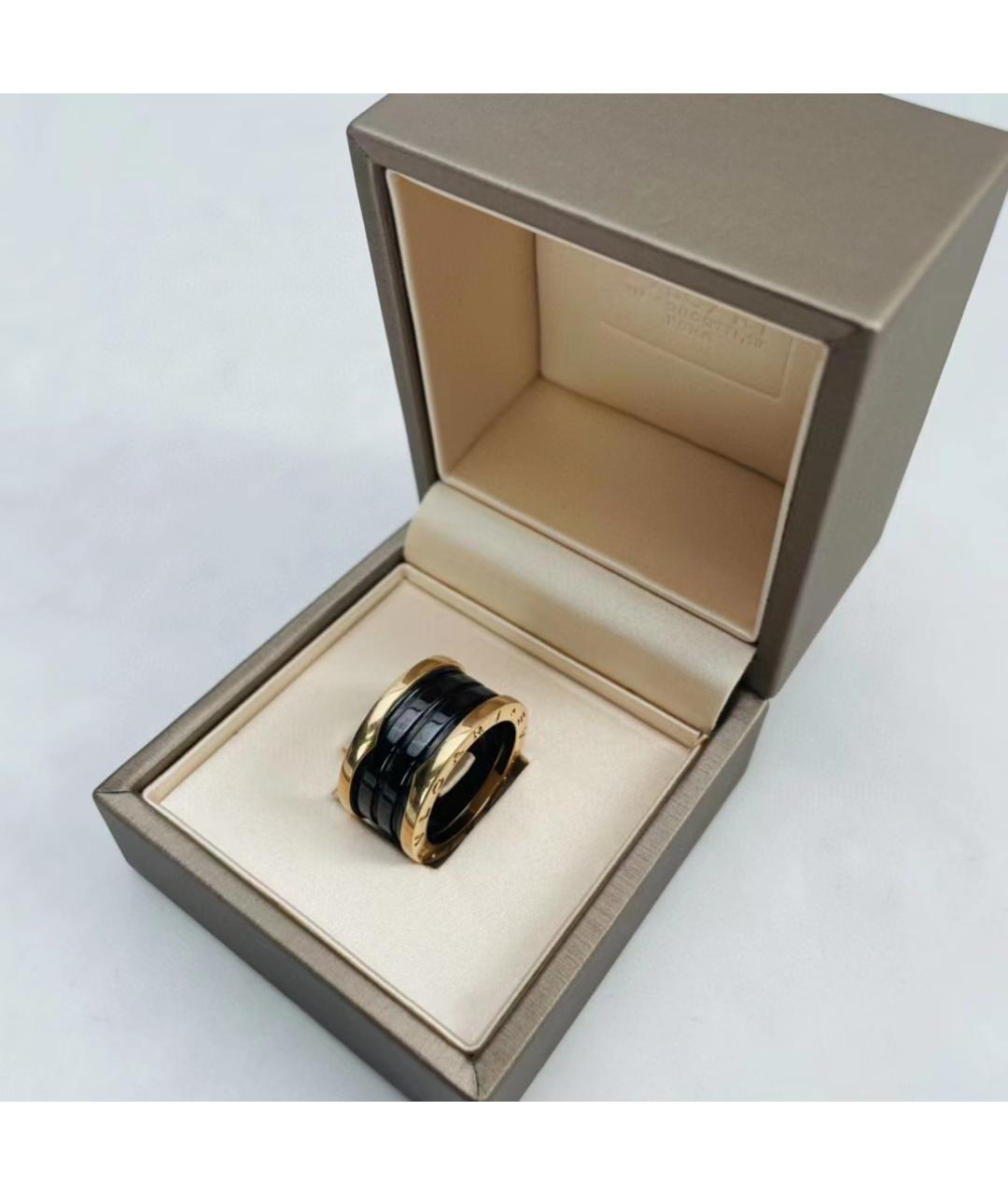 BVLGARI Черное кольцо из розового золота, фото 3