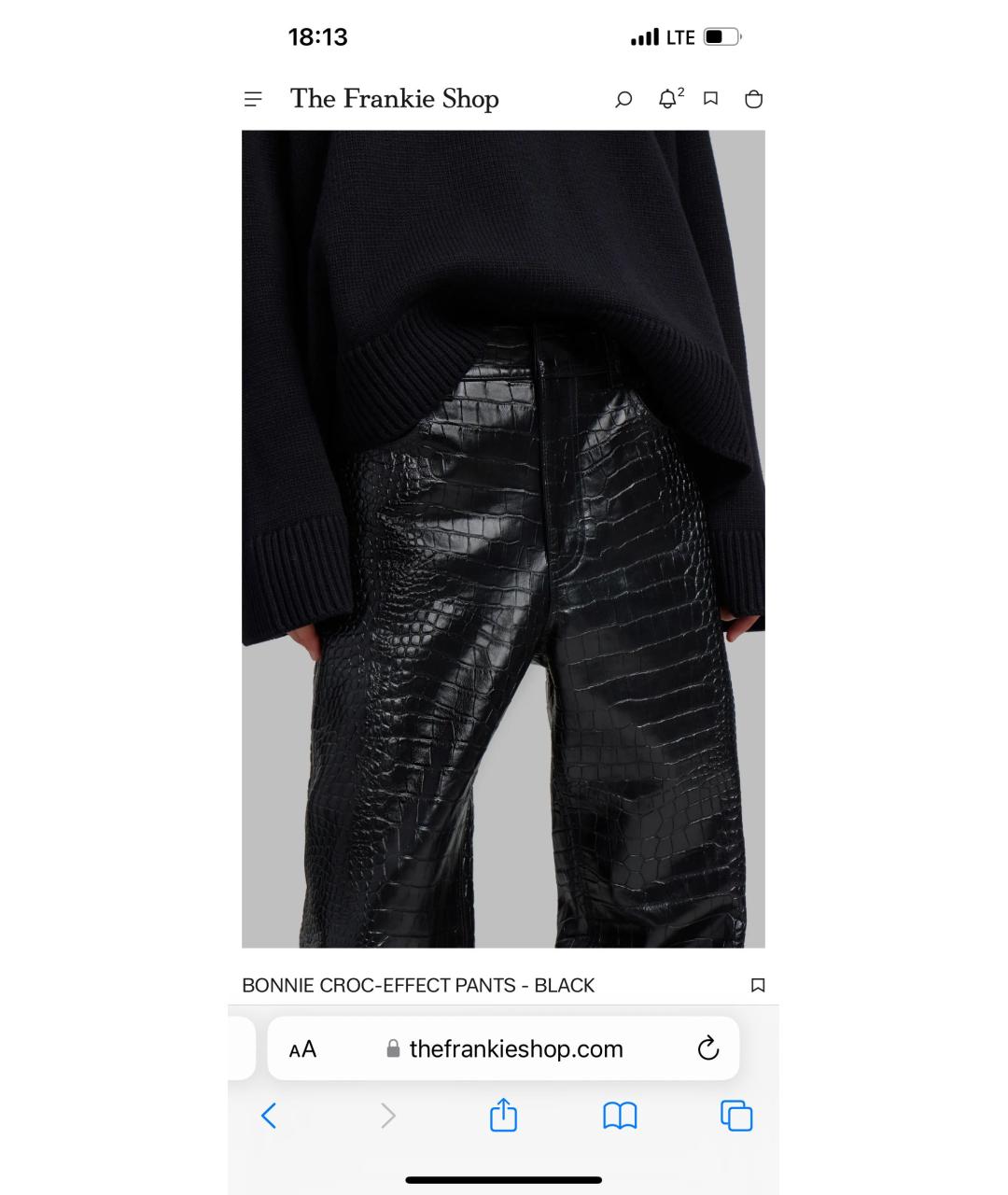 THE FRANKIE SHOP Черные прямые брюки, фото 5