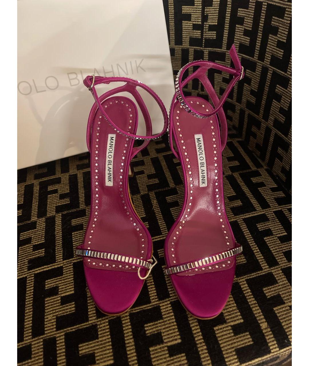 MANOLO BLAHNIK Фуксия босоножки, фото 2