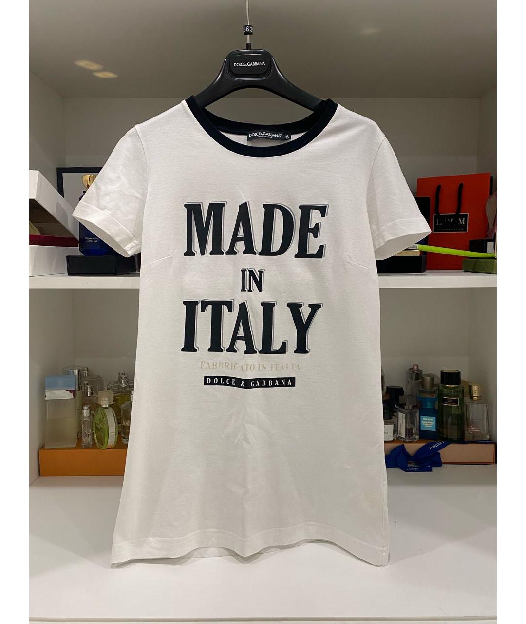DOLCE&GABBANA Белая хлопковая футболка, фото 6