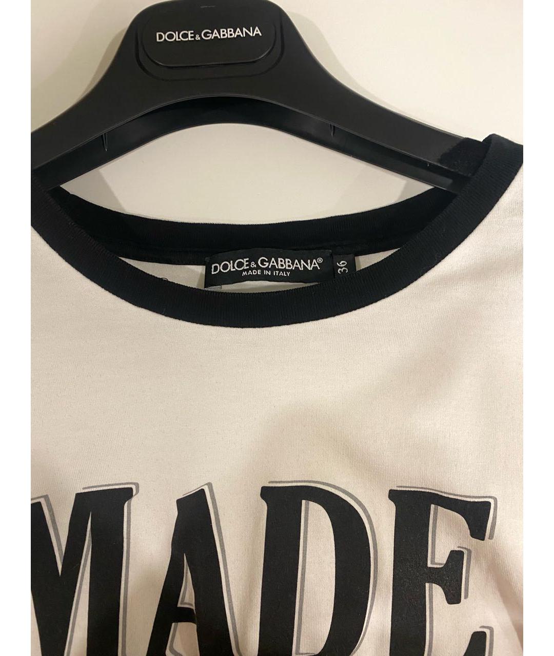 DOLCE&GABBANA Белая хлопковая футболка, фото 4